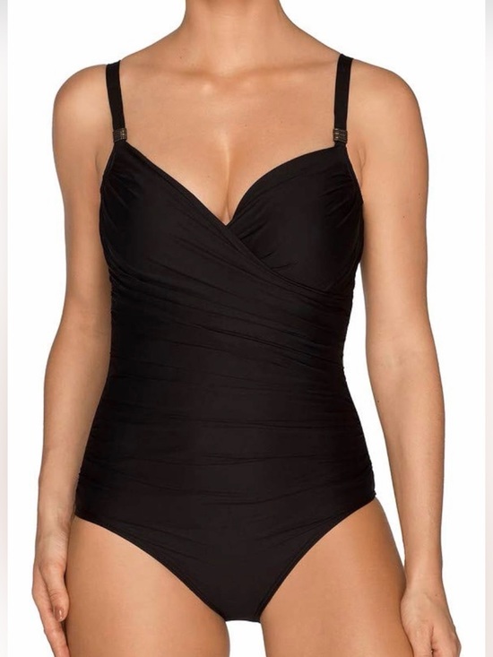 Prima Donna Other - PrimaDonna Swim Ruched One Piece Swimsuit Black 34H Tummy Control Underwire